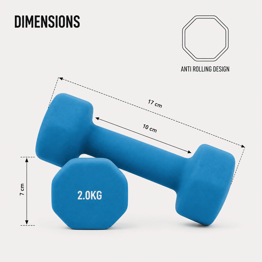 Axox Fitness Neoprene Dumbbell | 2kg Pair