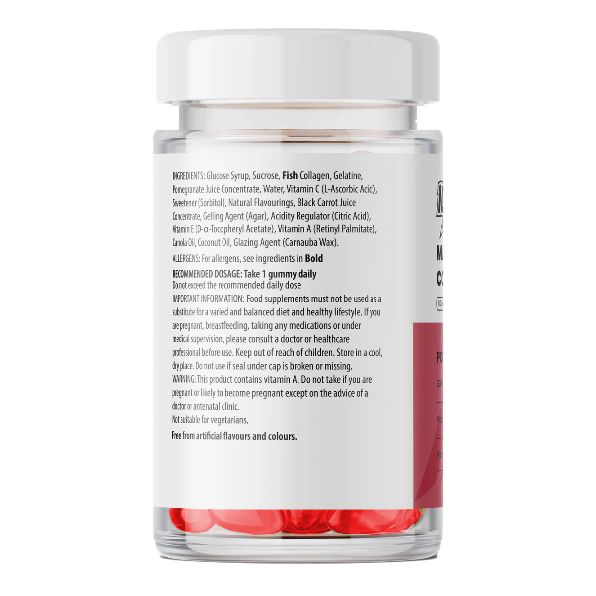 Supplement jar with label on a white background