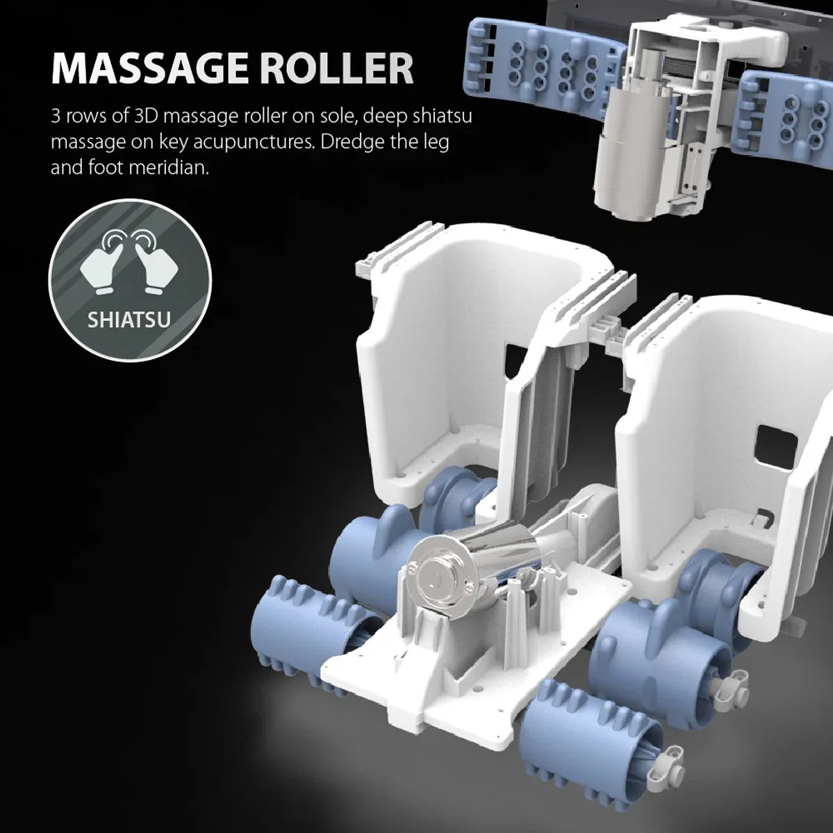 D-Queen Spa Foot Massager - 3D Rollers, Shiatsu, Heat Therapy