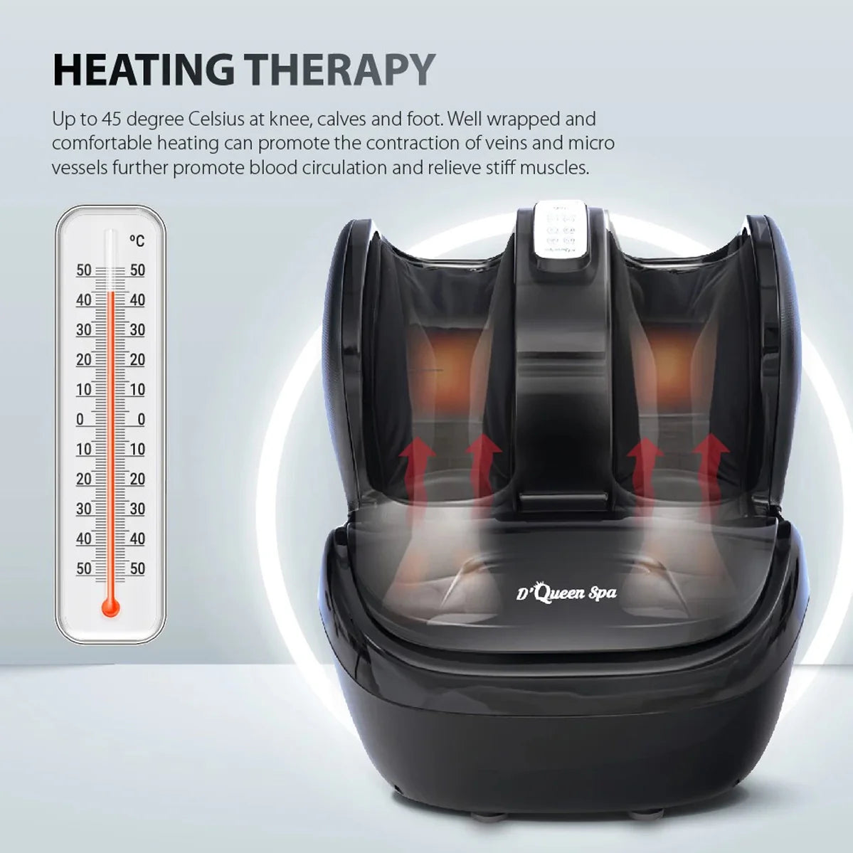 D-Queen Spa Foot Massager - 3D Rollers, Shiatsu, Heat Therapy