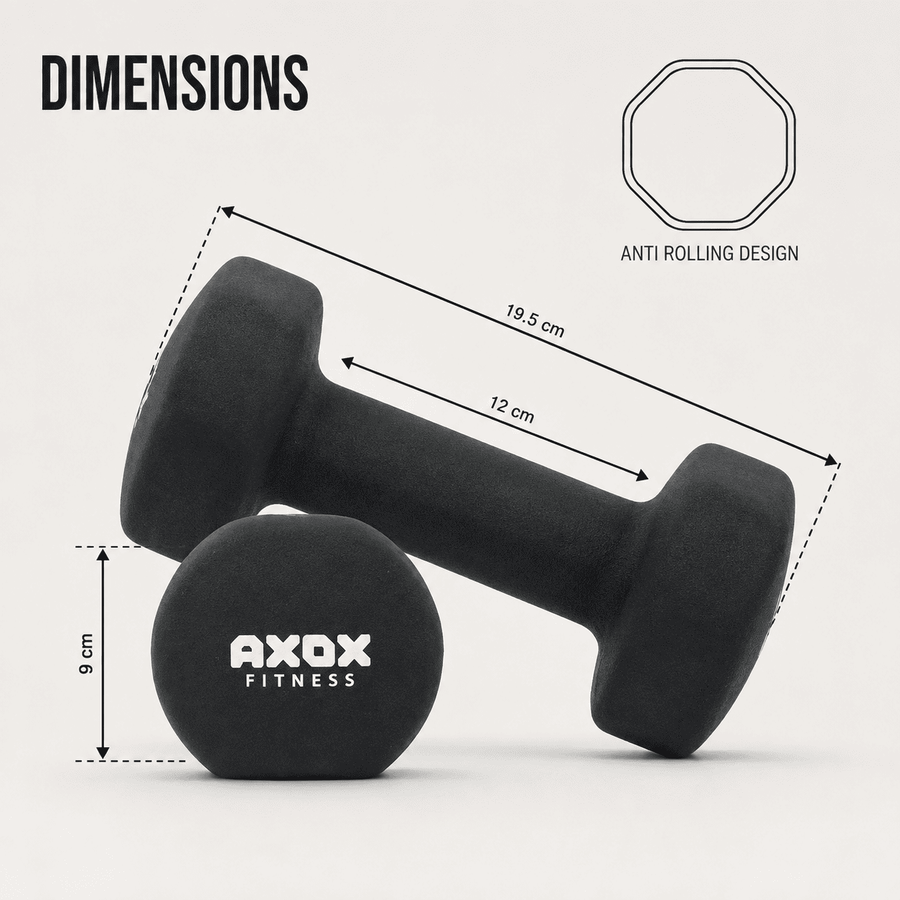 Axox Fitness Neoprene Dumbbell | 4kg Pair