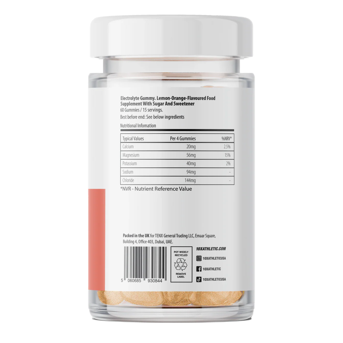 Supplement container with label on a white background