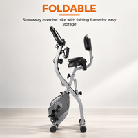 X-Fit Foldable Exercise Bike – Magnetic Resistance Indoor Cycling Bike with LCD Display & Resistance Bands