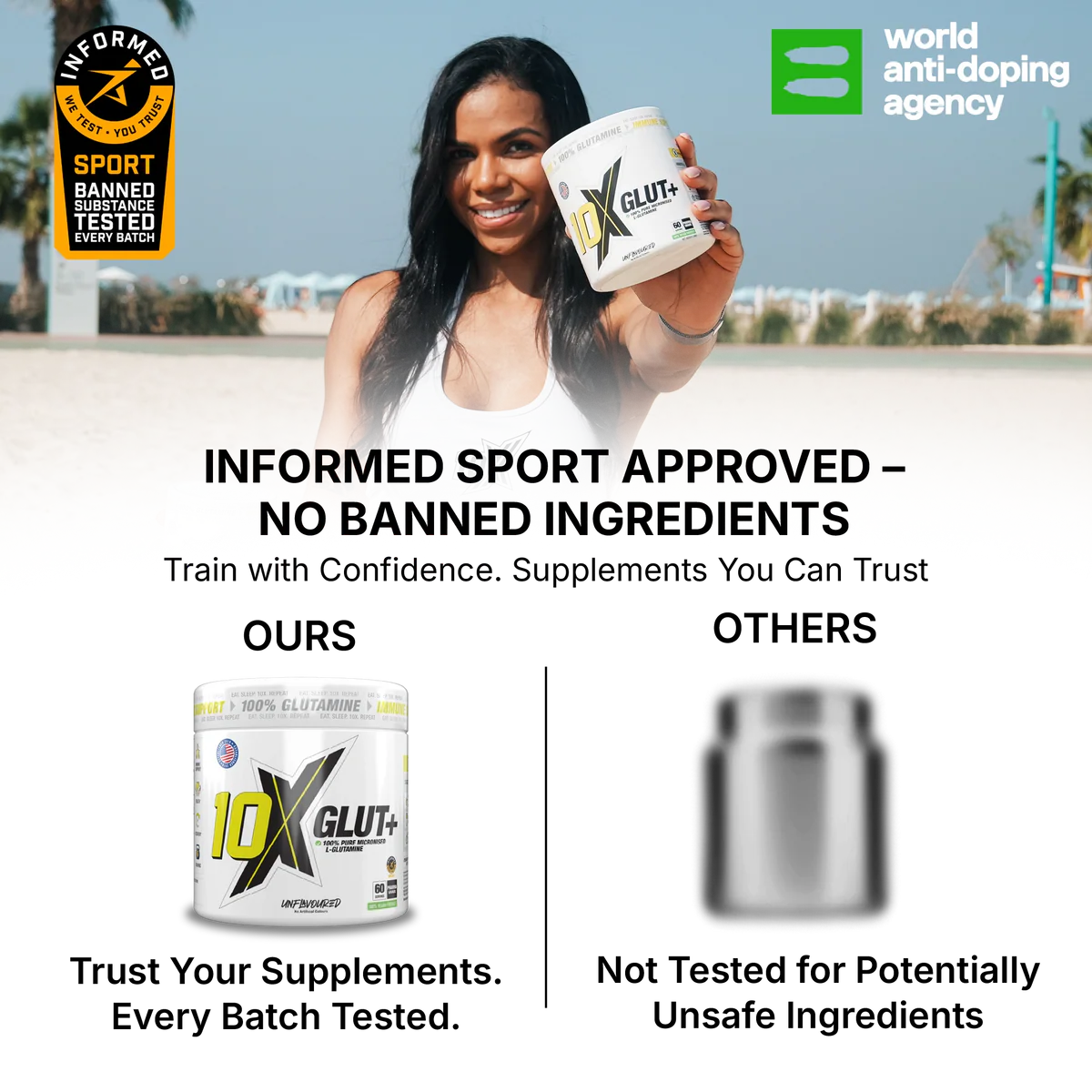 10X GLUT+ Unflavored 60 servings