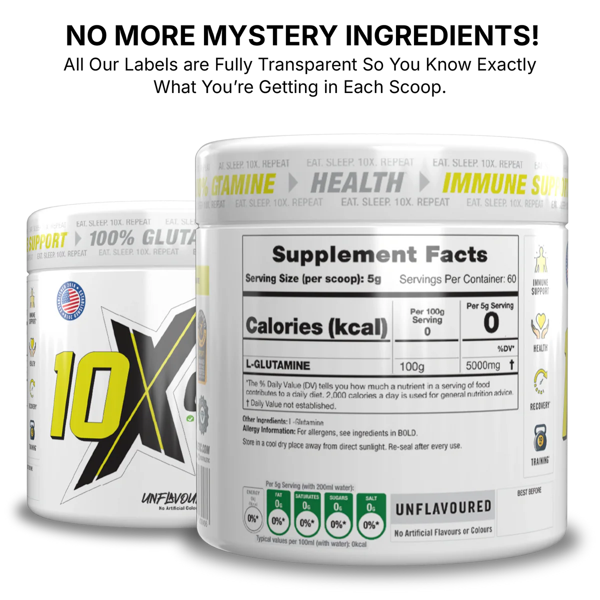 10X GLUT+ Unflavored 60 servings