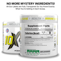 10X Athletic L-Glutamine Powder 300g | 5g Per Serving | 60 Servings | Unflavored | Vegan