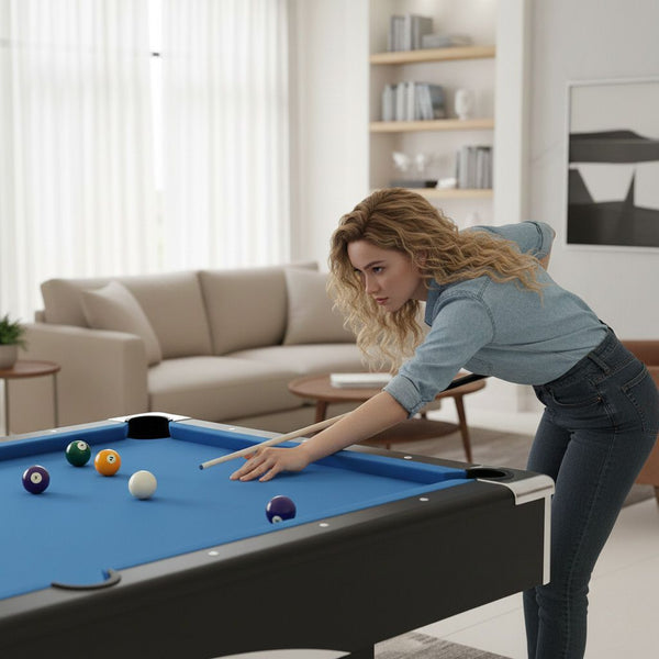 Toronto GP020 Billiard Table | Blue Velvet Cloth | Chrome Corners | 8FT