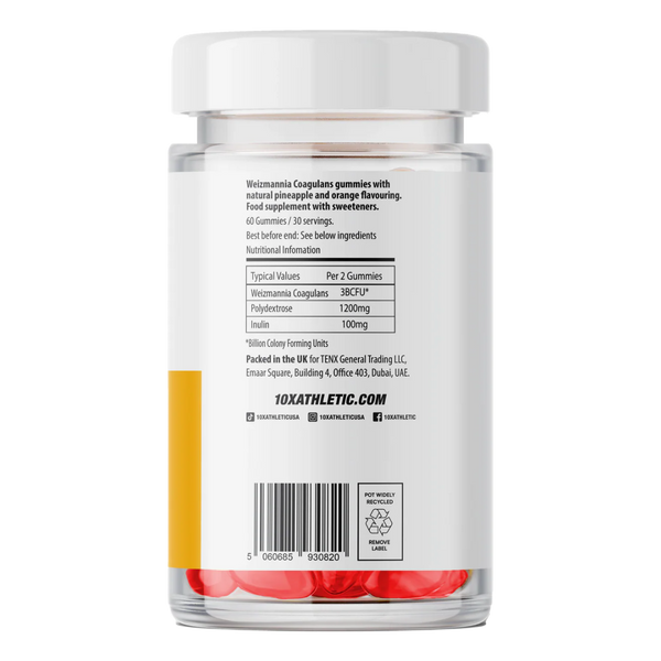 Supplement container with label on a white background