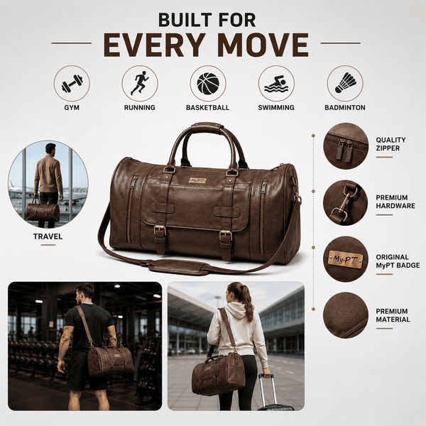 MyPT Leather Travel Duffel Bag