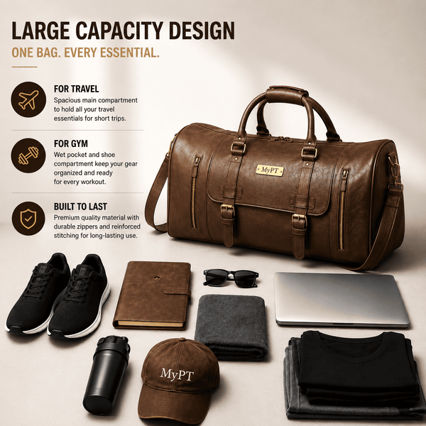 MyPT Leather Travel Duffel Bag