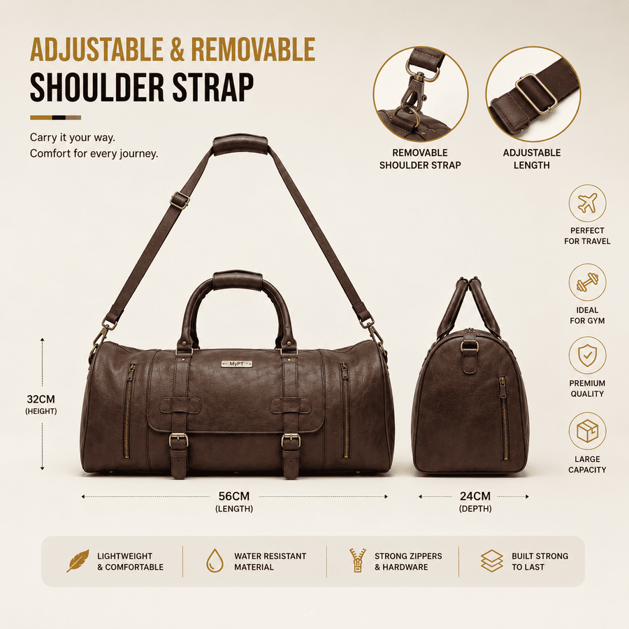 MyPT Leather Travel Duffel Bag