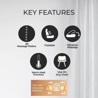 Lumbolux Mobile Seat Massager - Back, Shoulder & Neck Relief, 16 Heads, Heat, Vibration & Kneading