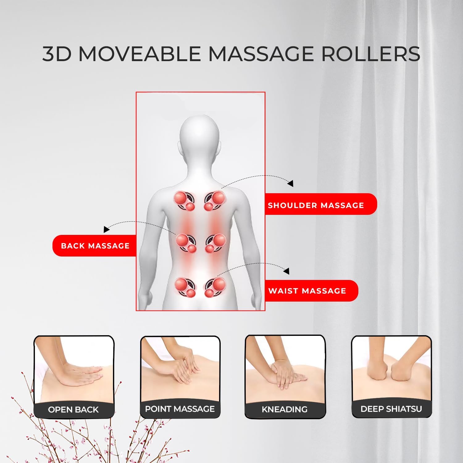 Lumbolux Mobile Seat Massager - Back, Shoulder & Neck Relief, 16 Heads, Heat, Vibration & Kneading