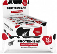 10X Athletic Milk Chocolate Cherry Protein Bars | 12 × 55g | 16g Protein per Bar