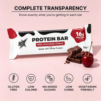 10X Athletic Milk Chocolate Cherry Protein Bars | 12 × 55g | 16g Protein per Bar