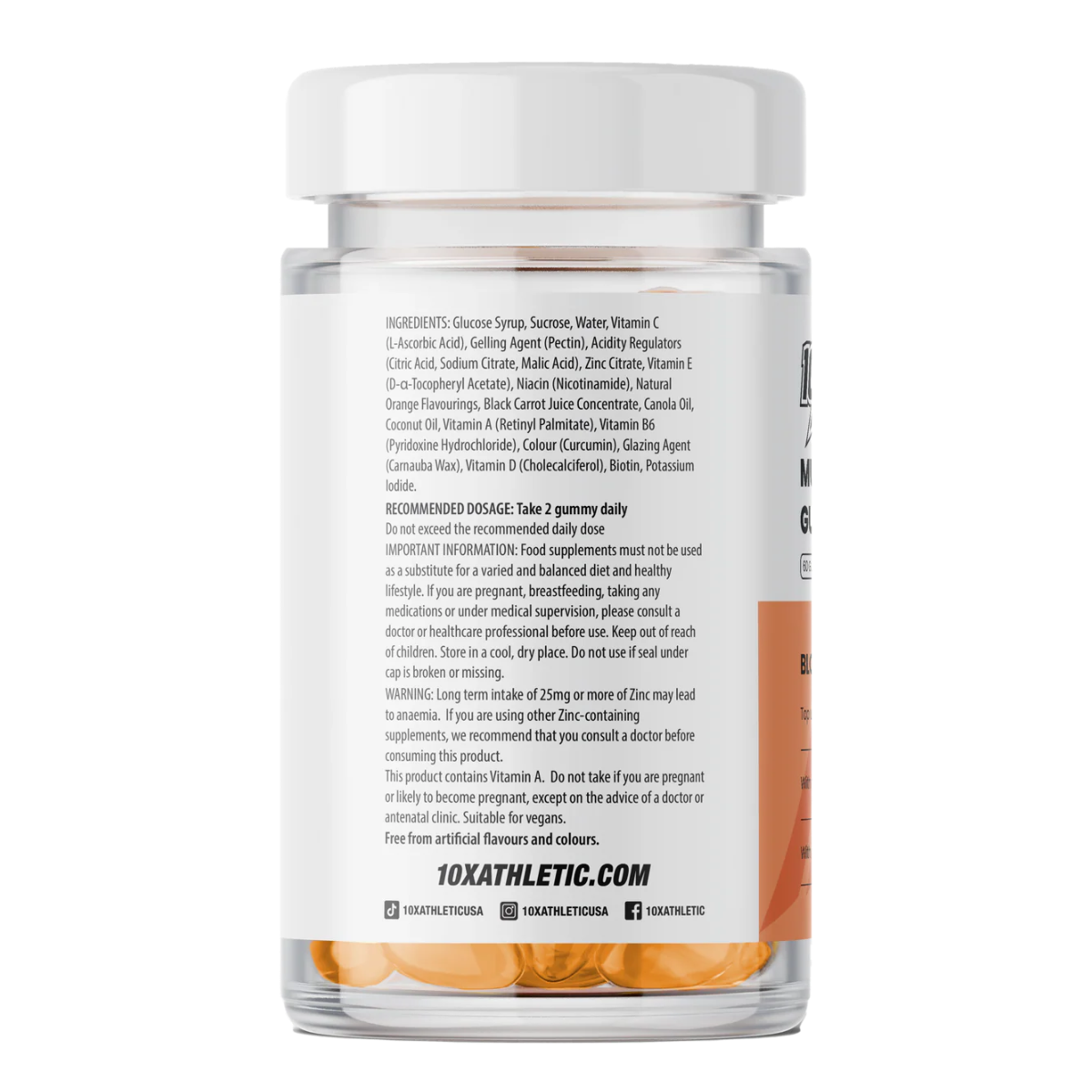 Supplement jar with label on a white background