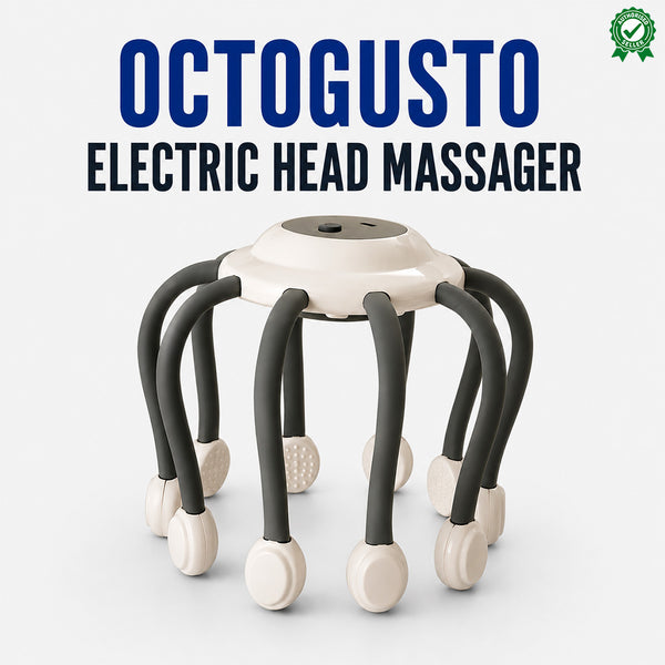 OctoGusto Electric Head Massager | 360° Acupuncture | Hair Growth & Stress Relief