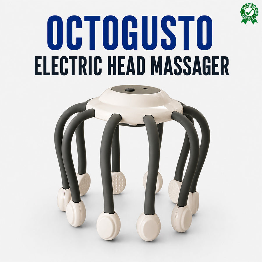OctoGusto Electric Head Massager | 360° Acupuncture | Hair Growth & Stress Relief