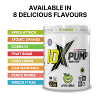 10X Athletic PUMP Caffeine-Free Pre Workout Powder 600g | Non-Stim Formula | 50 Servings | 12g Per Serving | Sugar Free