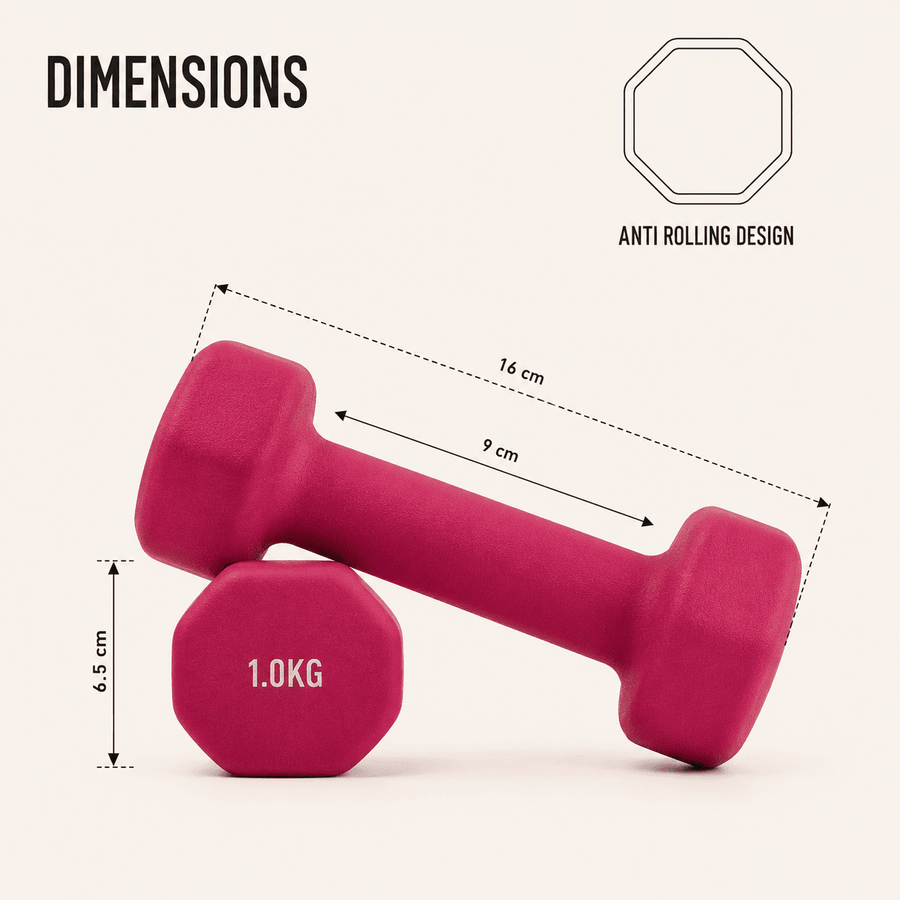 Axox Fitness Neoprene Dumbbell | 1kg Pair