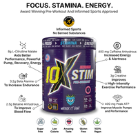 10X Athletic STIM Pre Workout Powder 600g | 400mg Caffeine