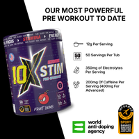 10X Athletic STIM Pre Workout Powder 600g | 400mg Caffeine