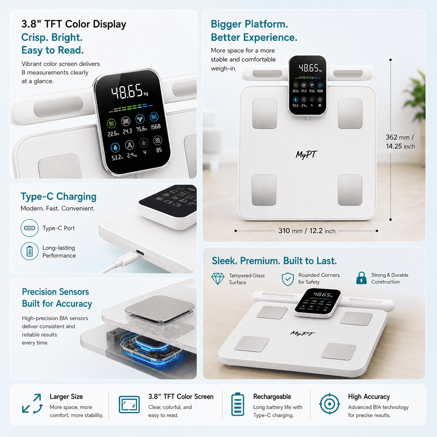 MyPT Smart Body Composition Scale | White