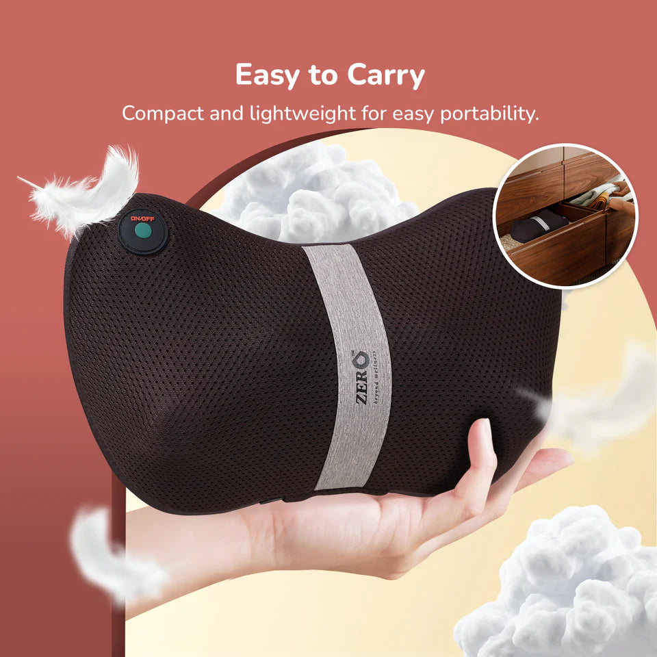 Mellow Shiatsu Massage Pillow | Heat Therapy | Deep Kneading | Neck, Back & Shoulder Pain Relief | Portable & Lightweight