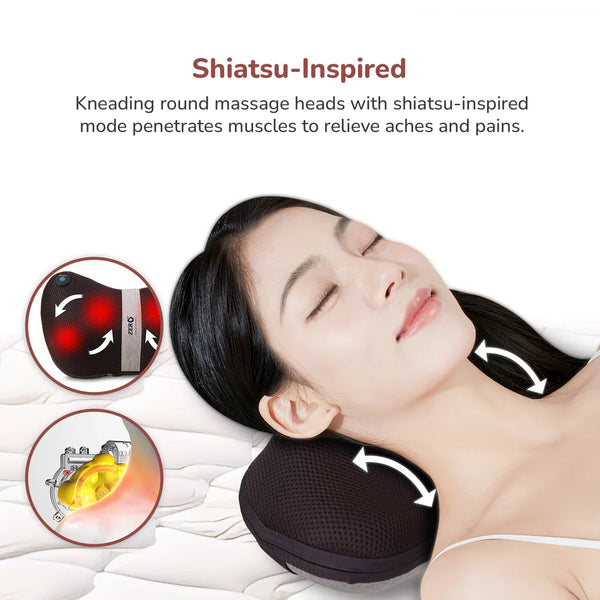 Mellow Shiatsu Massage Pillow | Heat Therapy | Deep Kneading | Neck, Back & Shoulder Pain Relief | Portable & Lightweight
