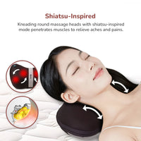 Mellow Shiatsu Massage Pillow | Heat Therapy | Deep Kneading | Neck, Back & Shoulder Pain Relief | Portable & Lightweight