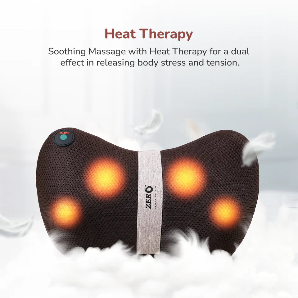Mellow Shiatsu Massage Pillow | Heat Therapy | Deep Kneading | Neck, Back & Shoulder Pain Relief | Portable & Lightweight