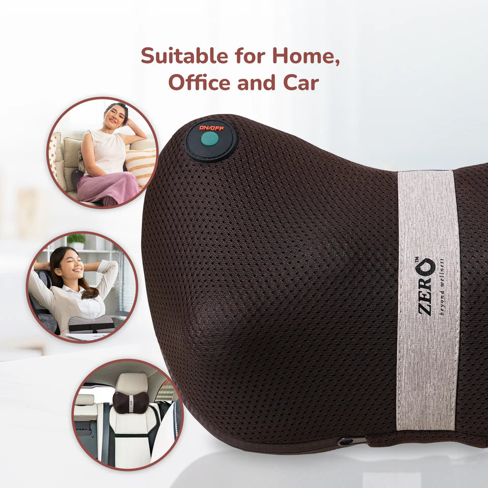 Mellow Shiatsu Massage Pillow | Heat Therapy | Deep Kneading | Neck, Back & Shoulder Pain Relief | Portable & Lightweight