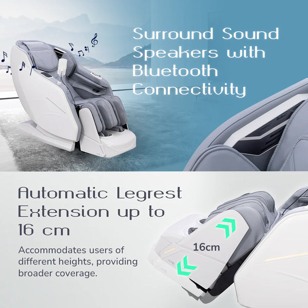 Averest 4D Massage Chair - AI Body Scan, Zero Gravity, 360° Heat, 28 Airbags, Voice Control - Grey
