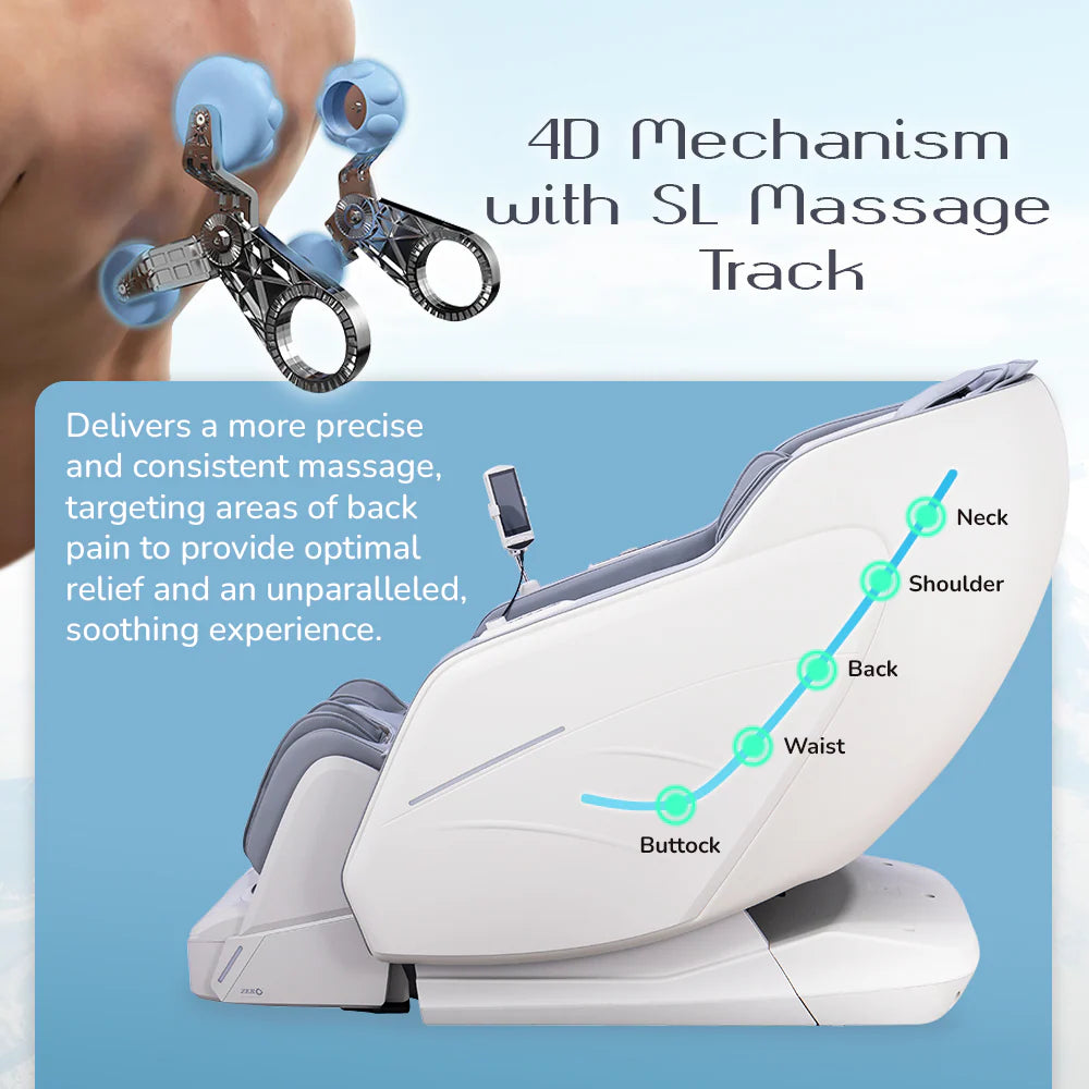 Averest 4D Massage Chair - AI Body Scan, Zero Gravity, 360° Heat, 28 Airbags, Voice Control - Grey