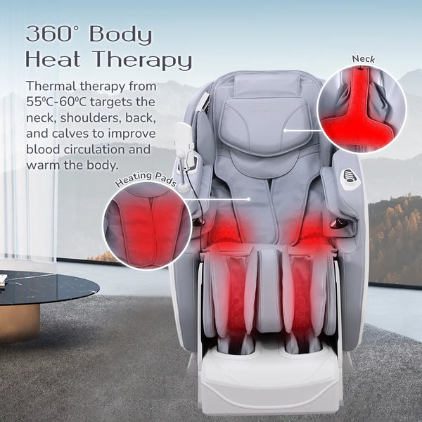 Averest 4D Massage Chair - AI Body Scan, Zero Gravity, 360° Heat, 28 Airbags, Voice Control - Grey