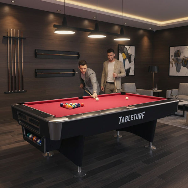 Pinnacle Premium Slate Solid Wood Billiard Table 8FT Black | TableTurf