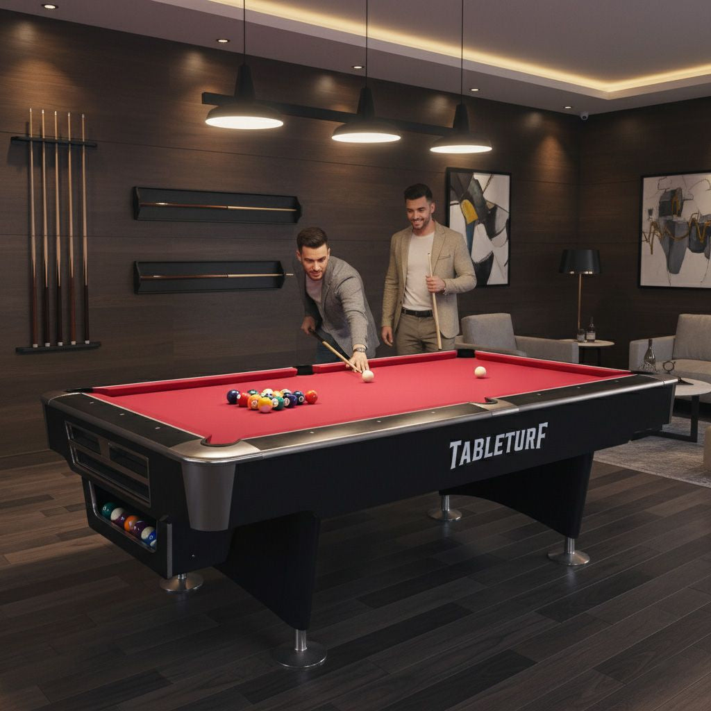 Pinnacle Premium Slate Solid Wood Billiard Table 8FT Black | TableTurf