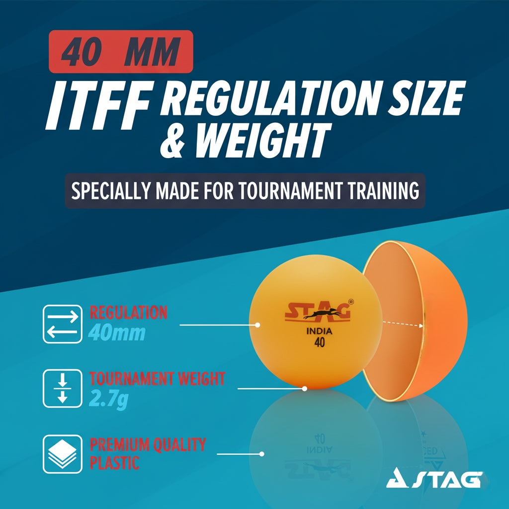 Stag Table Tennis Seam Ball – Pack of 6