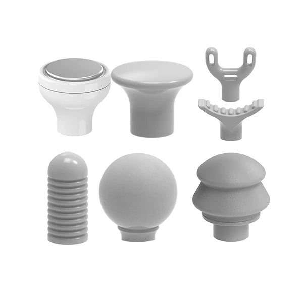 Therma Flex Massage Gun - Deep Tissue, Heat Therapy, 6 Speeds, 7 Heads | White