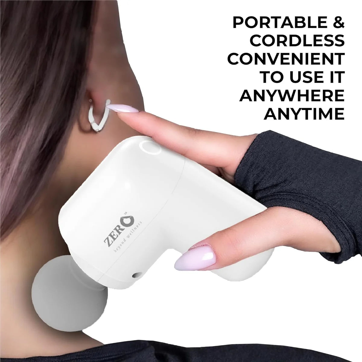 Therma Flex Massage Gun - Deep Tissue, Heat Therapy, 6 Speeds, 7 Heads | White