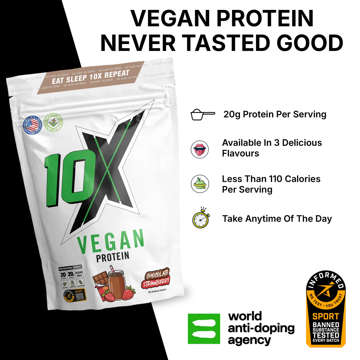 10X Vegan Protein Chocolate 20 servings