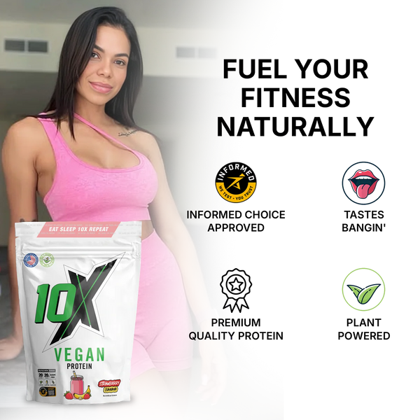 10X Athletic Vegan Protein | 20g Plant-Based Protein | 20 Servings | Gluten-Free, Nut-Free, Lactose-Free | Low-Calorie