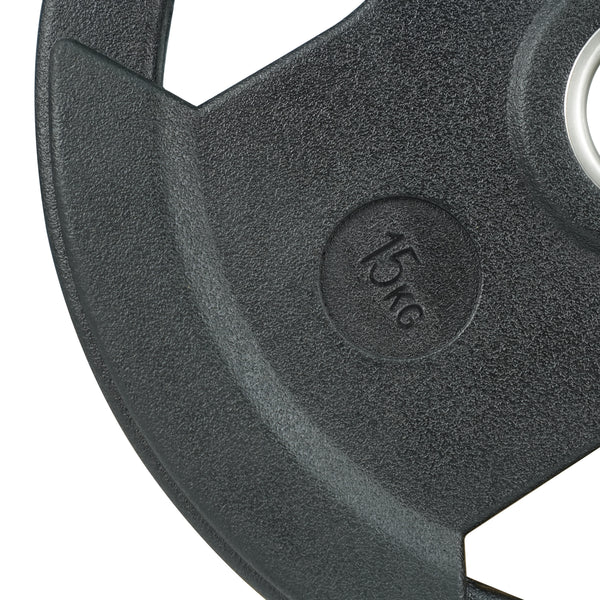 3-Grip Rubber Weight Plate with PVC Label - 15kg