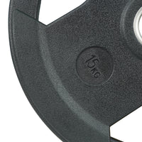 3-Grip Rubber Weight Plate with PVC Label - 15kg