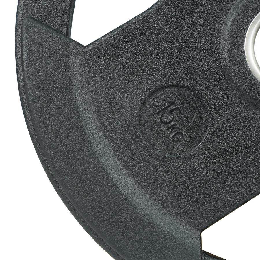 3-Grip Rubber Weight Plate with PVC Label - 15kg