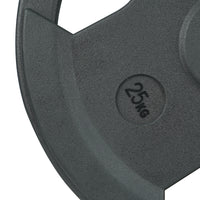 3-Grip Rubber Weight Plate with PVC Label - 25kg