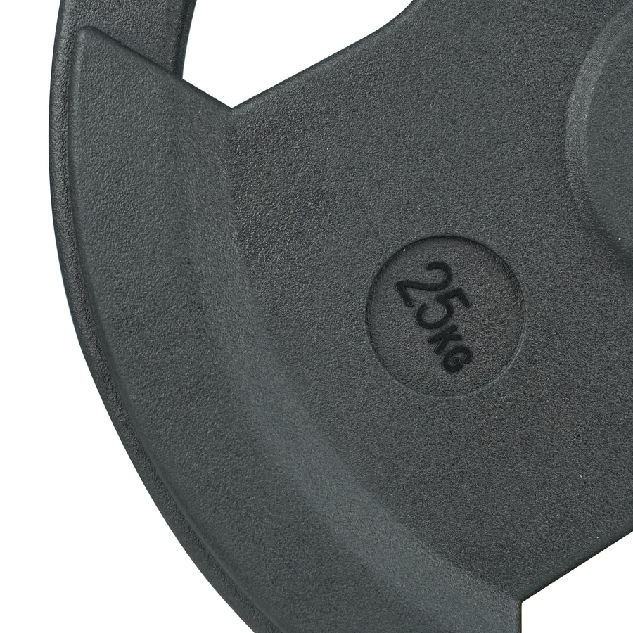 3-Grip Rubber Weight Plate with PVC Label - 25kg