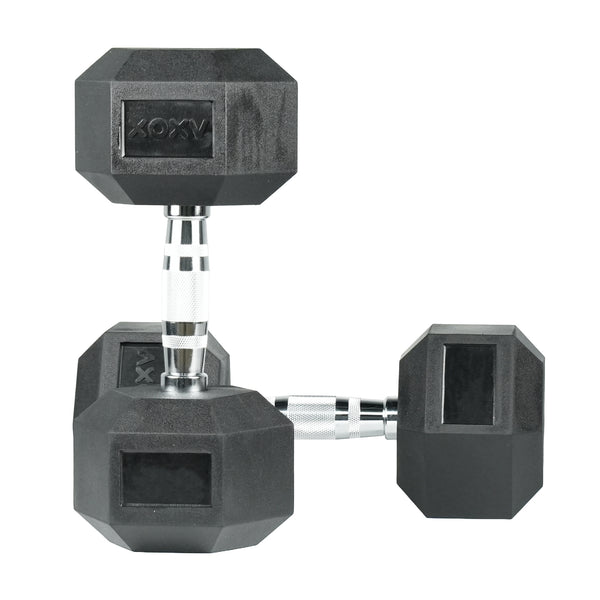 Hex Rubber Dumbbell - Pair 17.5kg