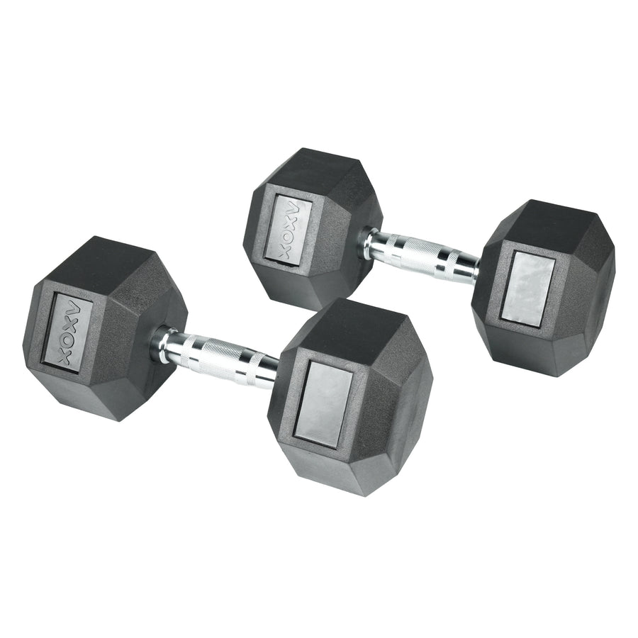 Hex Rubber Dumbbell - Pair 17.5kg