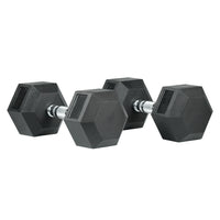 Hex Rubber Dumbbell - Pair 17.5kg